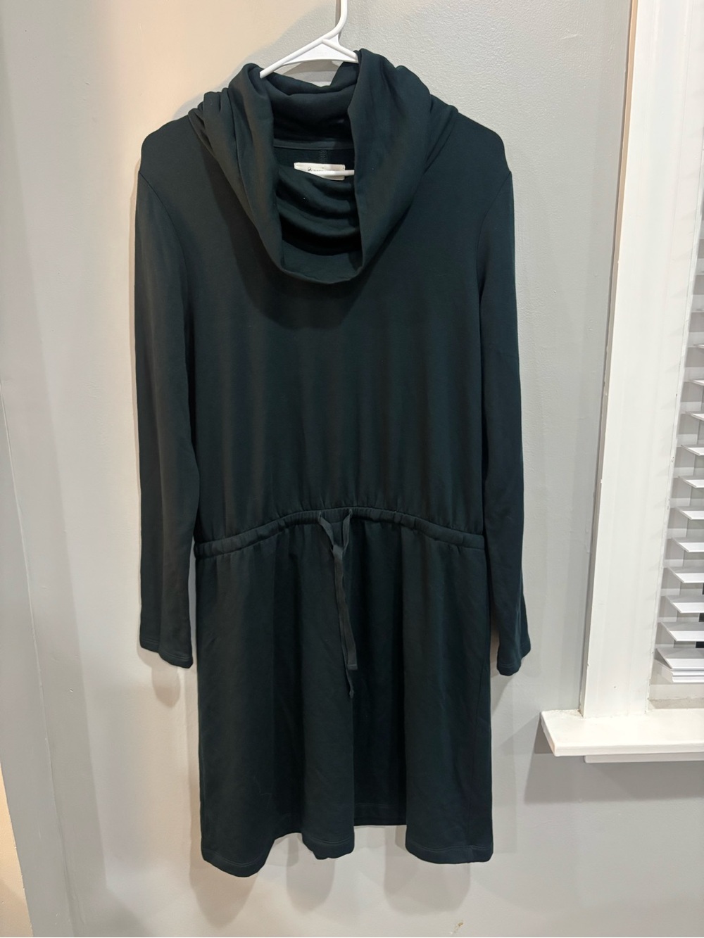Lou & Grey For Loft Women’s Dark Green Cowl Neck Tie-Waist Sweater Dress Size M